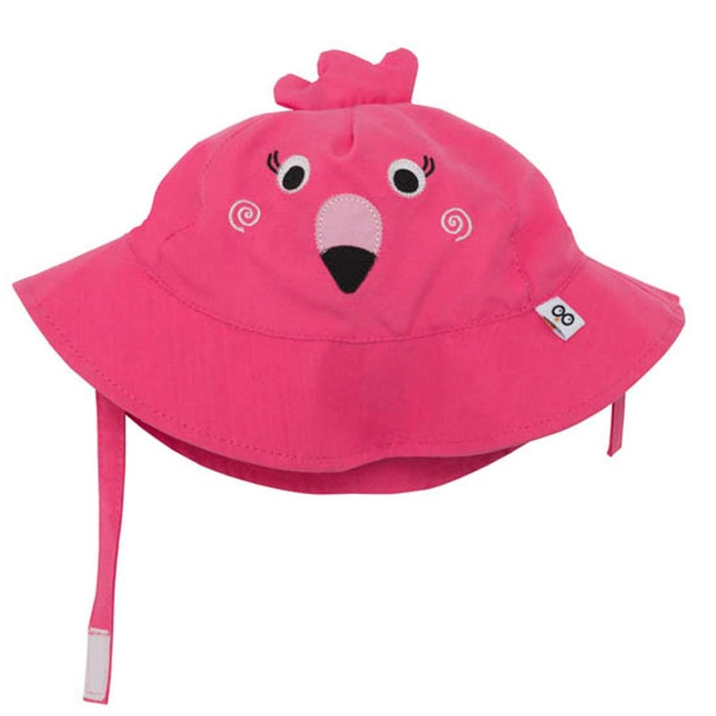 ZOOCCHINI Baby & Toddler Sun Hat â€“ UPF 50+ Protection, Lightweight Quick-Drying Microfiber, for Beach, Pool, and Outdoor Fun, Small (3-6 Months), Franny The Flamingo - Image 1